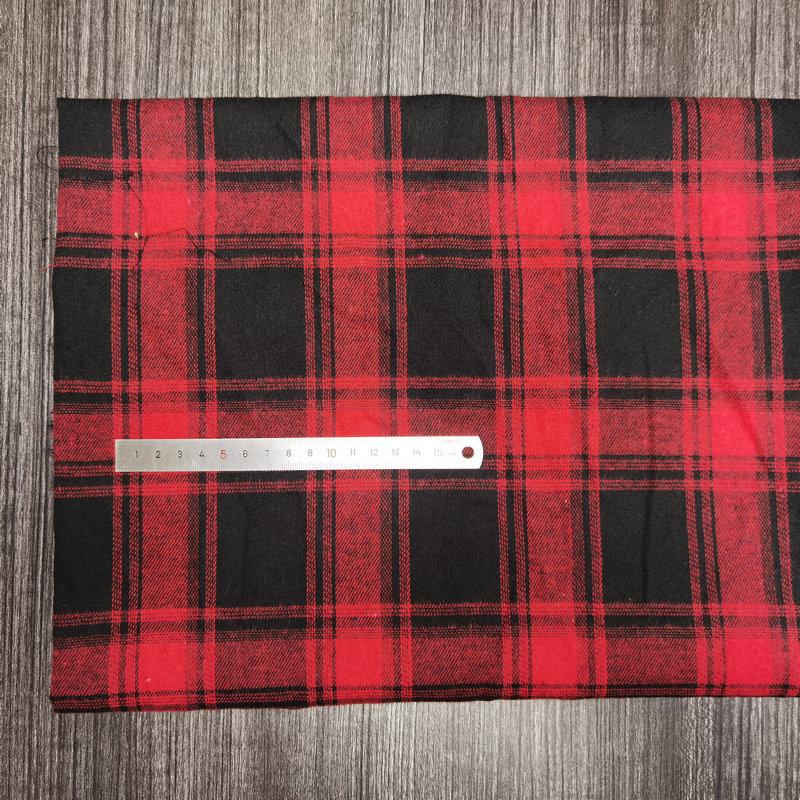Spot Color-Woven Plaid Jacquard Fabric for Children's Autumn/Winter Brushed Polyester-Cotton Shirts