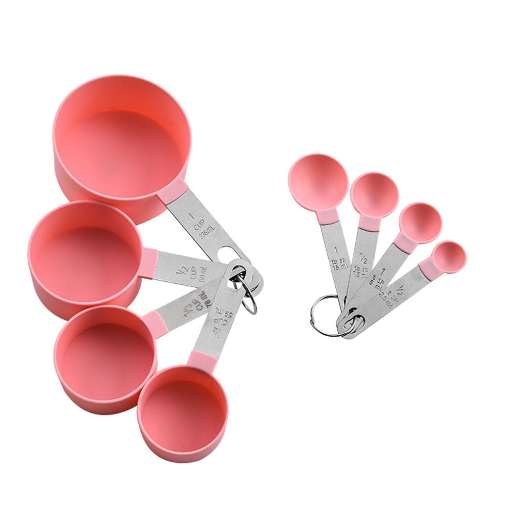 

8Pcs Stainless Steel Measuring Cup Spoons Baking Cooking Coffee Kitchen Tool