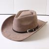 Pălării western cowboy clasice populare europene și americane din piele întoarsă, pălării cowboy retro la modă pentru bărbați și femei