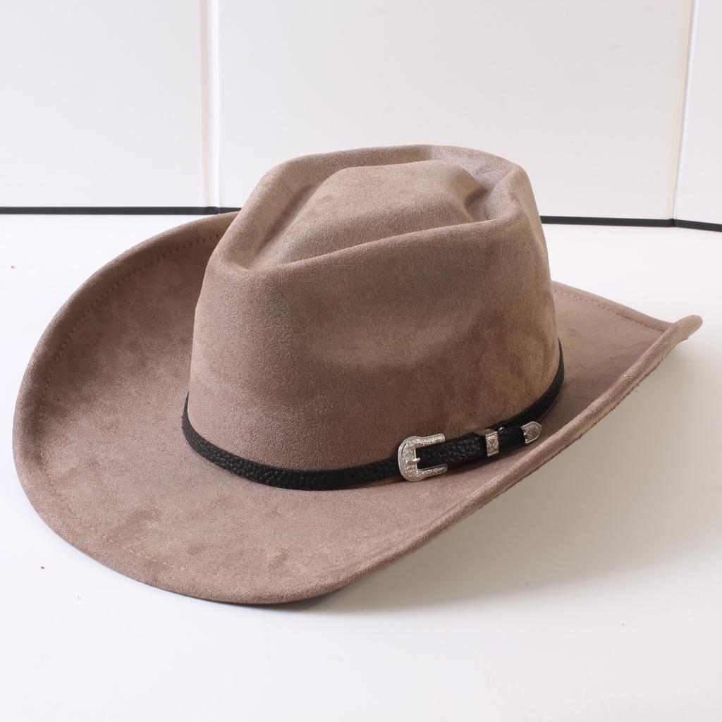 Pălării western cowboy clasice populare europene și americane din piele întoarsă, pălării cowboy retro la modă pentru bărbați și femei