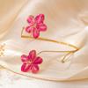 New Elegant Flower Upper Arm Bracelet Enamel Glaze Craft Jewelry Gift Flower Cuff Bracelet Vintage Open Arm Ring For Women Girls