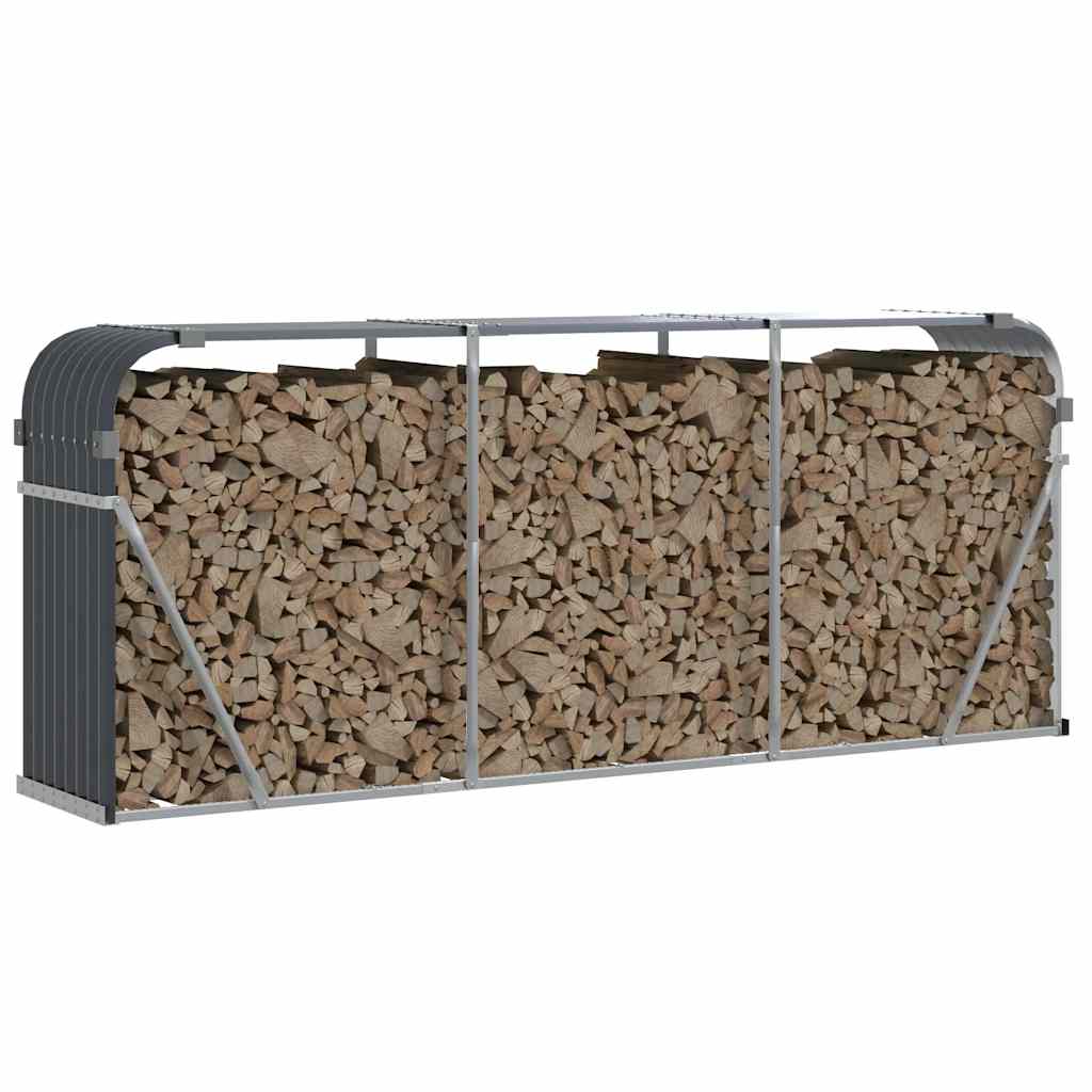 vidaXL Holzkorb Anthrazit 234x45x100 cm Verzinkter Stahl