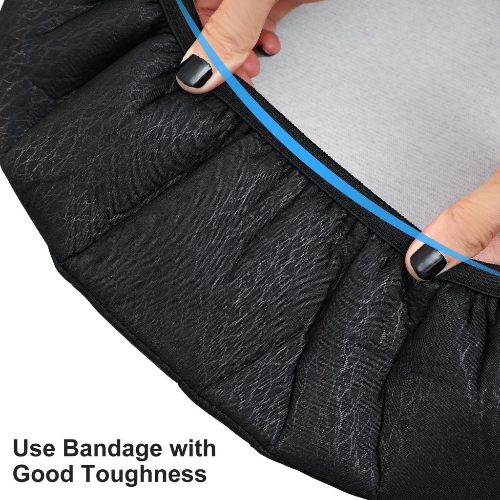 Thick Elastic Barstool Seat Cushion Cover Practical Stool Cover Round Chair Protector For Home Shop - Black (Diameter 35Cm )