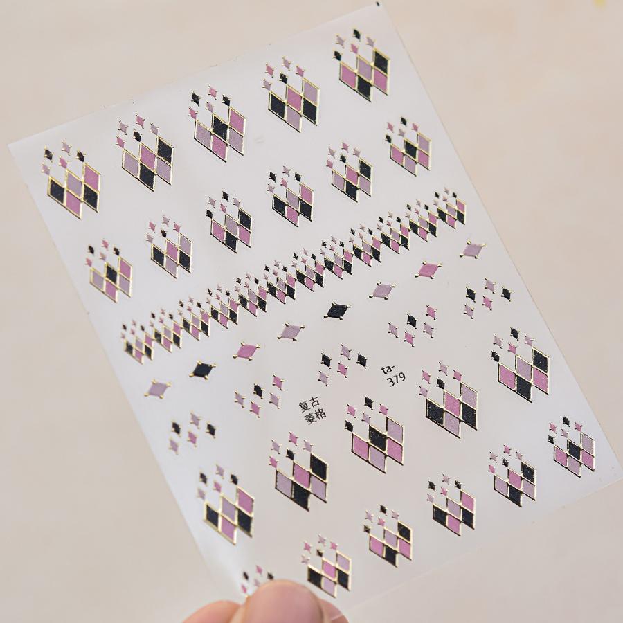 1pcs 5D Shell Light Nail Stickers Fashion Gold Border Love Bowknot Moon Star Art Decal High Quality Manicure Decorations