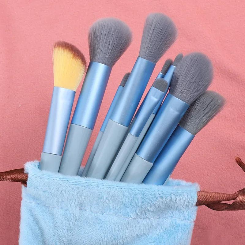 

13pcs Soft Fluffy Makeup Brushes Set Cosmetics Soft Hair Powder Blusher Brush Foundation Eyeshadow Make Up Brush Beauty Tools синий