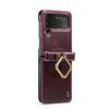 Leather Protection Phone Case For Samsung Galaxy Z Flip4 Flip 4 5g Zflip4 Non -Slip Phone Strop Ring Cover For Samsung Flip4