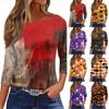 Women's Casual Loose Fit Halloween Print T-Shirt Round Neck Three Quarter Sleeve Shirt Comfortable Everyday Wear