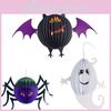 Durable Halloween Paper Lantern Pendant Featuring Realistic 3d Spider Bat Ghost Designs