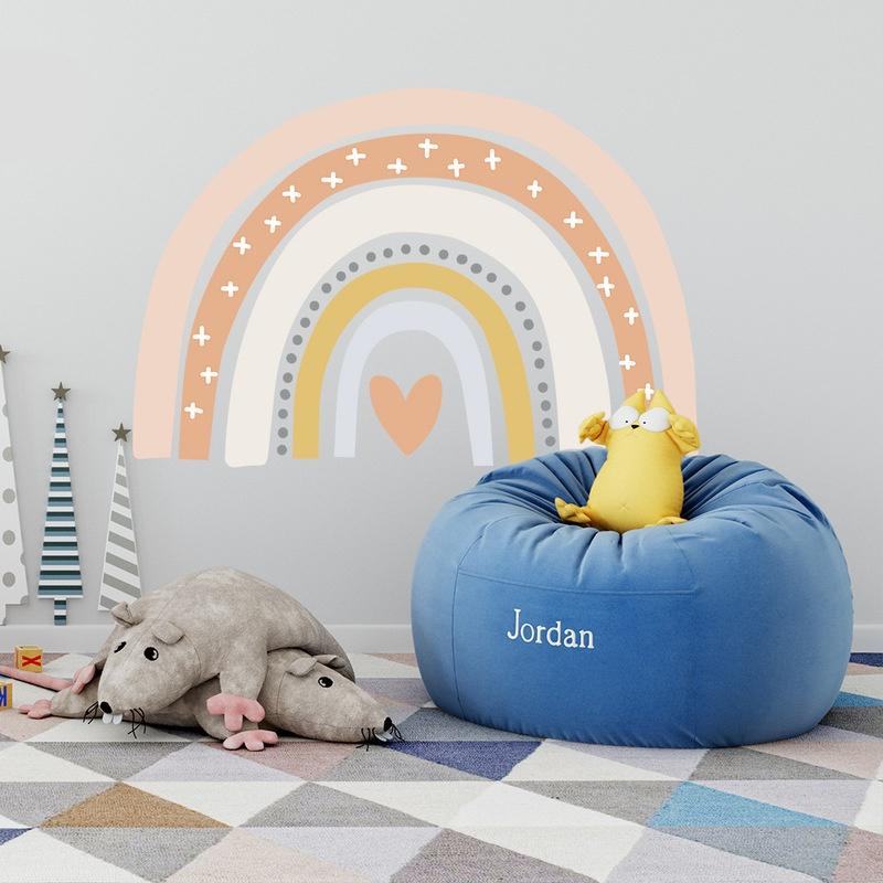 Cartoon Rainbow Wall Stickers for Kids Room Nursery Decoration Decals Mural Baby Bedroom Living Room Wall Decoration