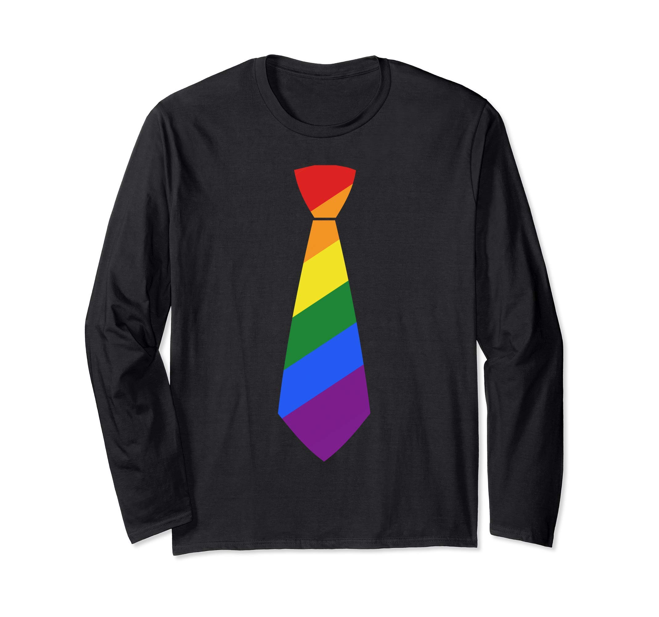 

LGBTQIA+ Gay Pride Rainbow Flag Necktie Long-Sleeve T-Shirt