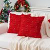 Christmas Plush Pillow Cover With Geometric Snowflake Design For Home Decor And Gift