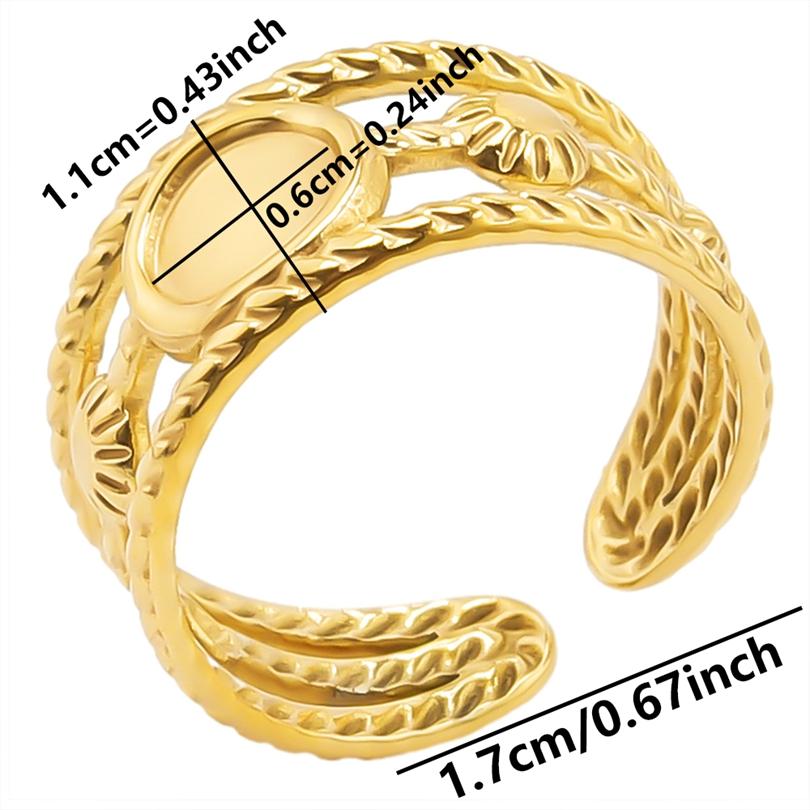 6pcs/lot Gold Plated Stainless Steel Base Rings Settings DIY Blank Knuckle Rings for Women Jewelry Charms Never Fade Wholesale