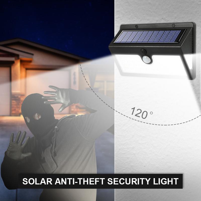 Dailu Anti-theft Solar Lights Outdoor 2000Lm IP65 Water Solar Motion Sensor Security Lights with Wide Angle for Patio Garden