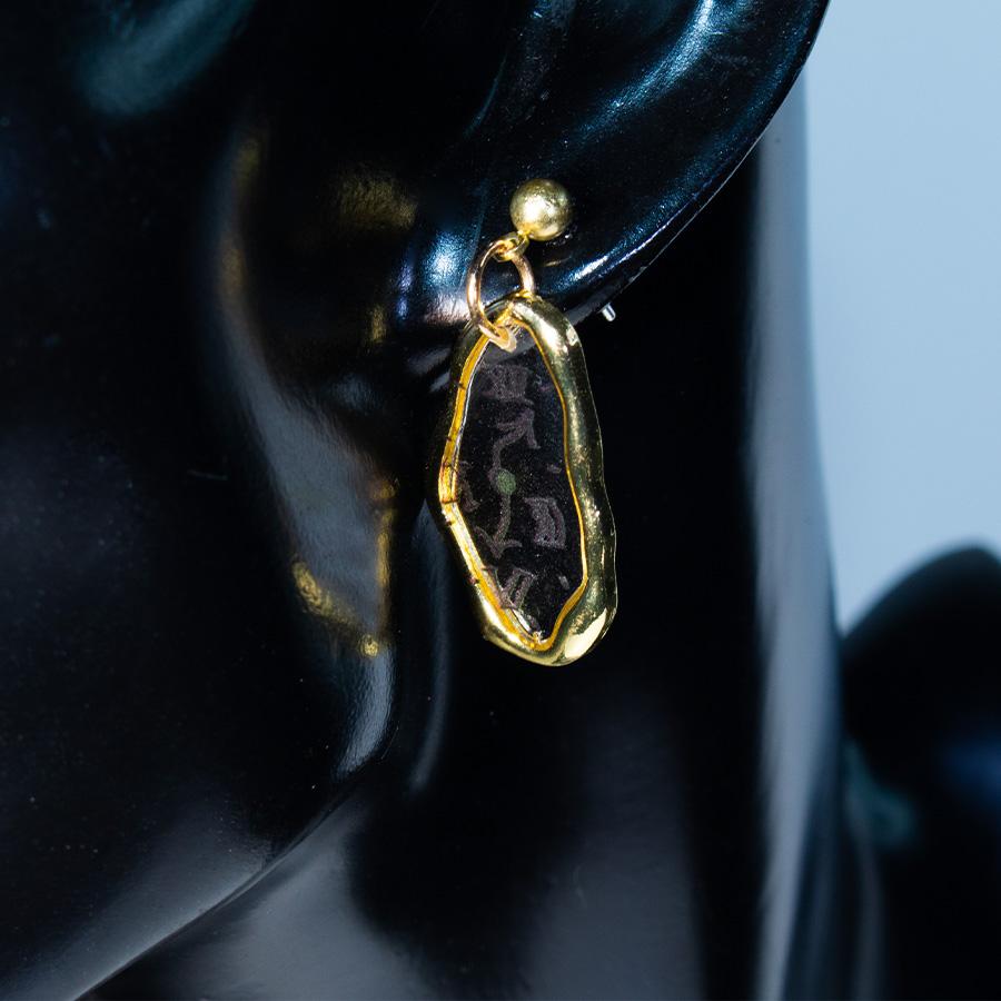 Unregelmäßige Glasuhr Ohrstecker Ohrring Gold Silber Plattierte Ohrringe für Frauen