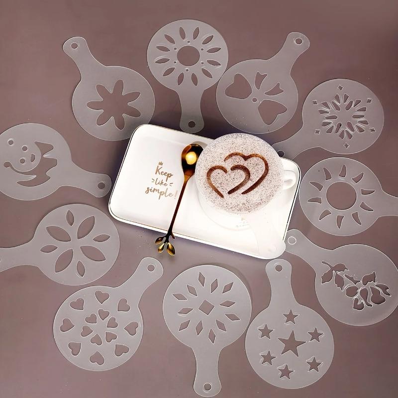 Latte Art Template Coffee Decorating Tool, Reusable Stencils for Barista, Beginner Homemade Coffee Decoration Tool