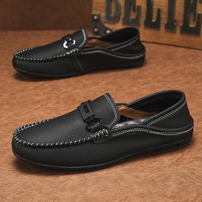 Mode Mode Chaussures Décontractées pour Hommes Respirantes Confortables Slip-on Chaussures de Marche pour Hommes Cuir Véritable Mocassins pour Hommes Tout-aller Chaussures Paresseuses Mocassins