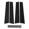 6PCS Pillar Post Trim Kit Tough PC Door Window Pillar Post Glossy Black Cover Replacement for Acura TSX 2009 To 2014