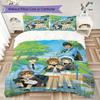 Cardcaptor Sakura Pattern Bedding uilt Set uilt Cover Pillowcase Home Decoration Birthday Gift (1 * duvet cover + 2 * pillowcase without core)