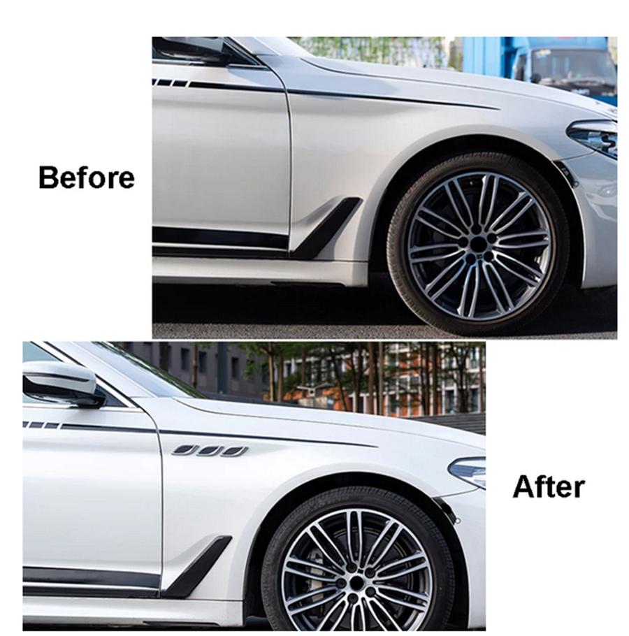 Car Styling 3DShark Gill Car Side Fake Vent Sticker Metal Chrome Fine Decoration