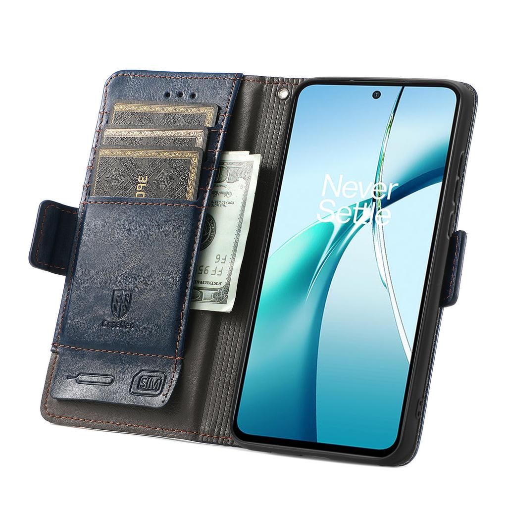 Für Samsung Galaxy S25 Edge Hülle CASENEO 002 Serie RFID-Blockierendes Leder-Wallet mit Ständer Handyhülle
