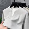 Autumn And Winter Explosion Thickened Warm V-Neck Vertical Striped Fake Two Men'S Knitted Sweater Trendy Fashion Casual