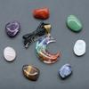 Rainbow Chip Stone Resin Moon Star Necklace 7pcs Irregular Boxed Set Chakra Healing Gemstone Yoga Jewelry