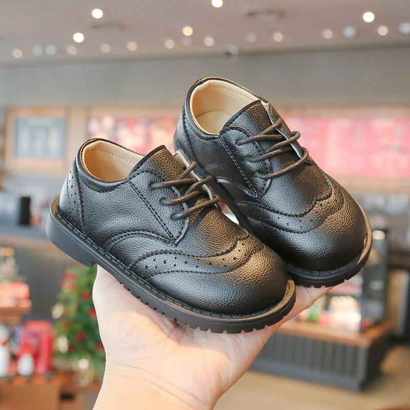 

Boys small leather shoes British style 2025 spring and autumn new soft sole with suit performance shoes black children s shoes tide 21-25 yards FCL mixed batch 50 pairs starting shot чёрный