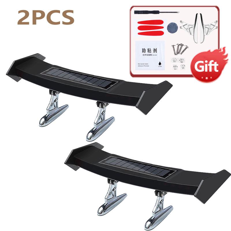 

Мини-солнечный задний фонарь, универсальный светодиодный задний спойлер для автомобиля, мигающее предупреждение, водонепроницаемое крыло с модифицированным интеллектуальным датчиком 2Pcs