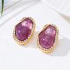Vintage Colorful Resin Drip Oil Stud Earrings for Women Girls Fashion Crystal Irregular Geometric Earrings Jewelry Accessories