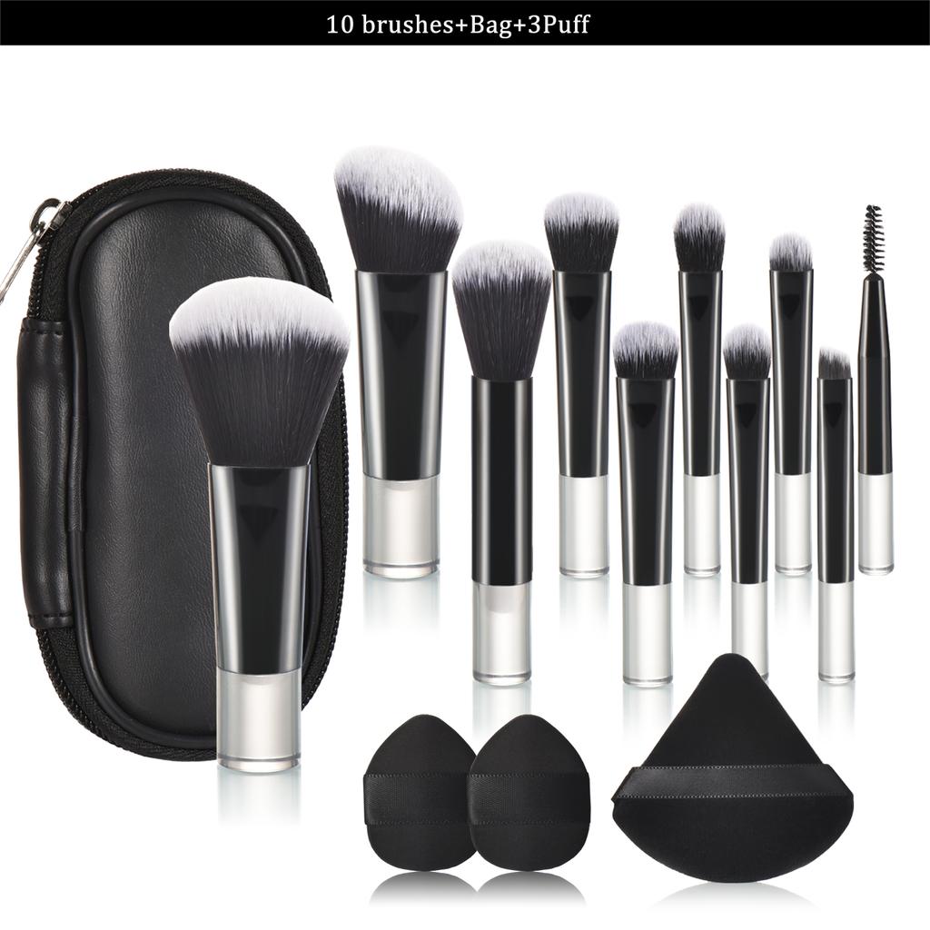 10 Pink Mini Makeup Brush Travel Portable Makeup Tool Makeup Puff - Palm Brush Professional Makeup Tool Set