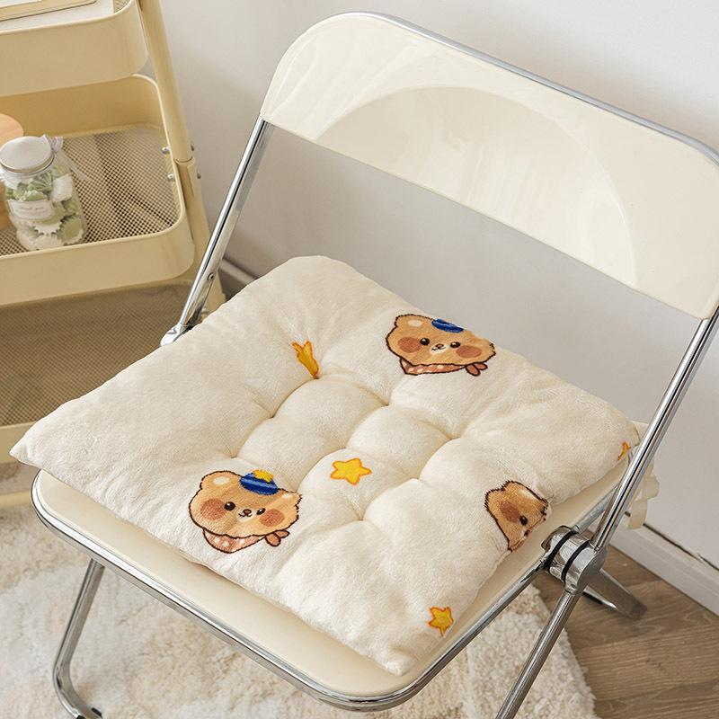 Soft Plush Square Seat Cushion Thick Padding Warm Cozy Texture For Office Chair Home Dining Study Bedroom