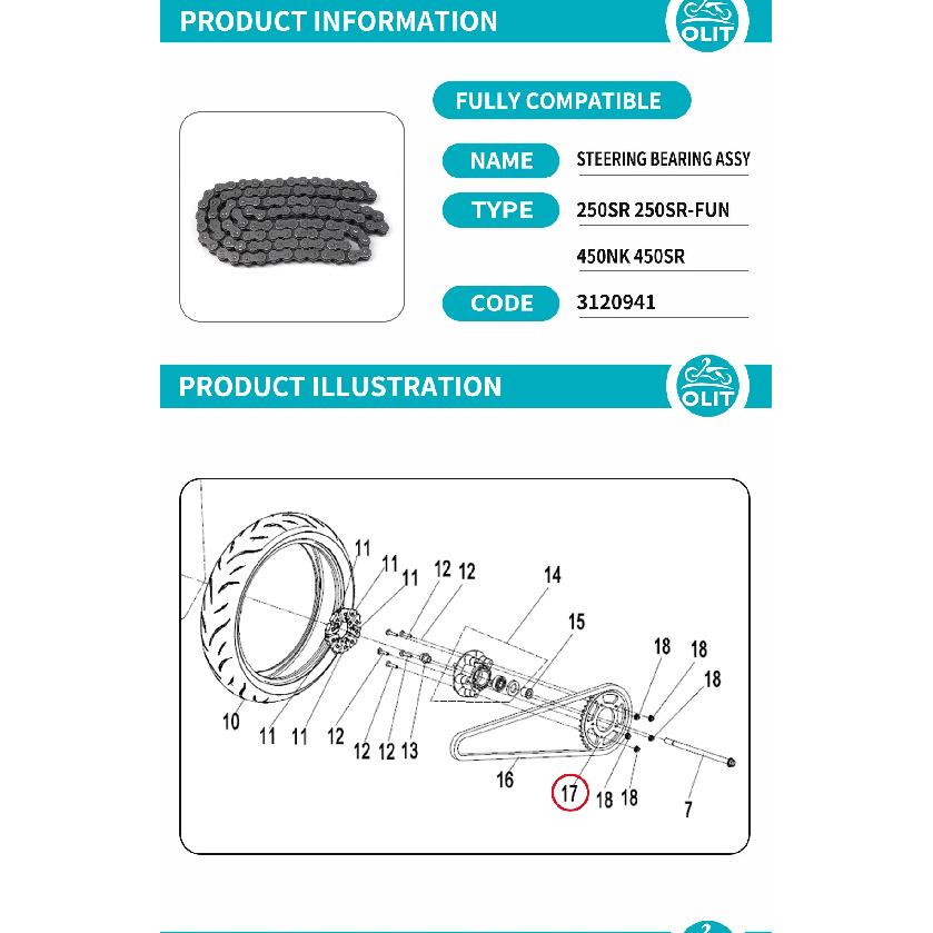 For CFMOTO Chain 106T 250SR 250SR-FUN 450NK 450SR Motorbike Chain Motorcycle Accessories Original Parts