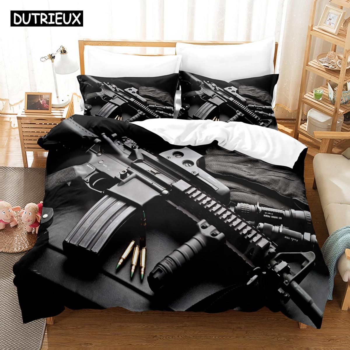 

3D Оружие Постельное белье Пододеяльник Комплект с Наволочкой Твин Полный Королева Король Постельное белье Постельное белье 140x200cm 3pcs