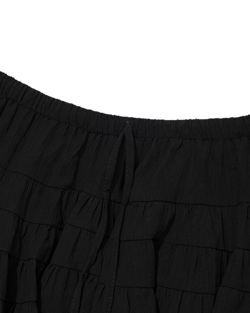 MOAA Airy Tiered Mini Skirt