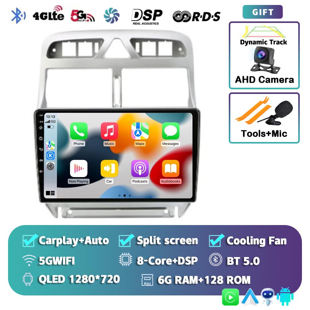 Android 14 Carplay Auto 4G+WIFI 2din Car Radio For Peugeot 307 2002-2013 Multimedia Video Player GPS Navigation Head Unit Stereo