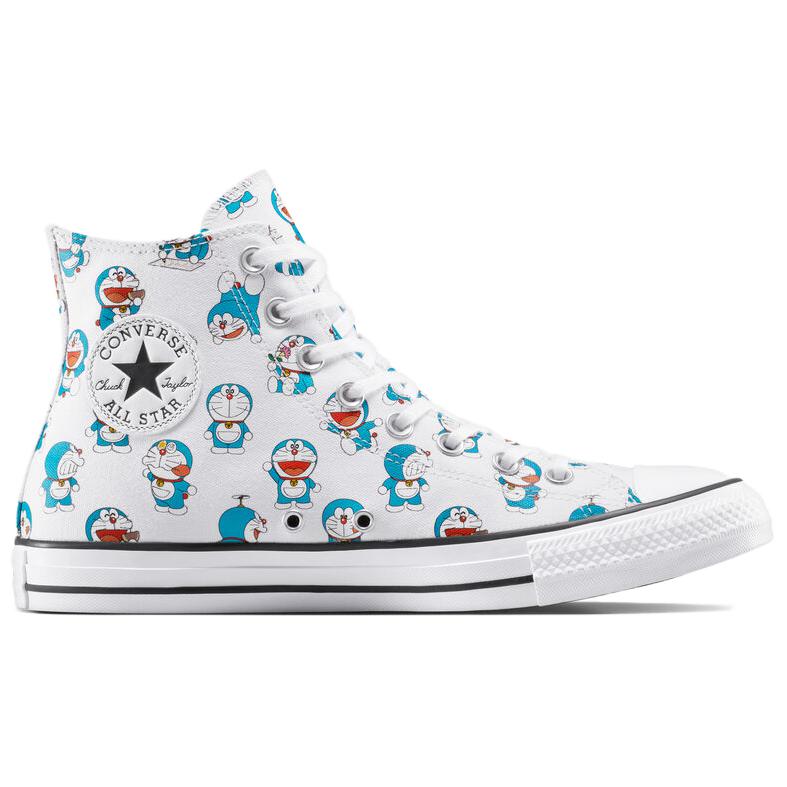 Doraemon X Converse Chuck Taylor All Star High Allover Doraemon Print Unisex Sneakers White Hawaiian-Gold Flamingo A15791C