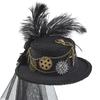 Steampunk Top Hat Gear Accessories Accessories Lolita Mesh Dark Flower Party Show Decorative Top Hat