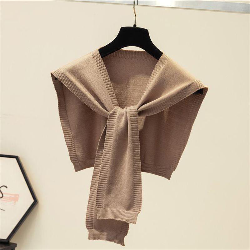 

Корейська в язана шаль, жіноча блуза, плечі, штучний комір, накидка, зав язаний шарф, захисний шарф для жінок