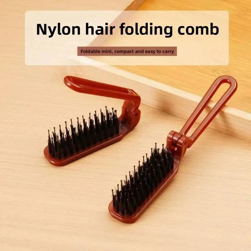 Foldable Hair Comb Portable Boar Bristle Hair Brush Hair Brush Head Massager Travel Combs Hair Styling Accessories
