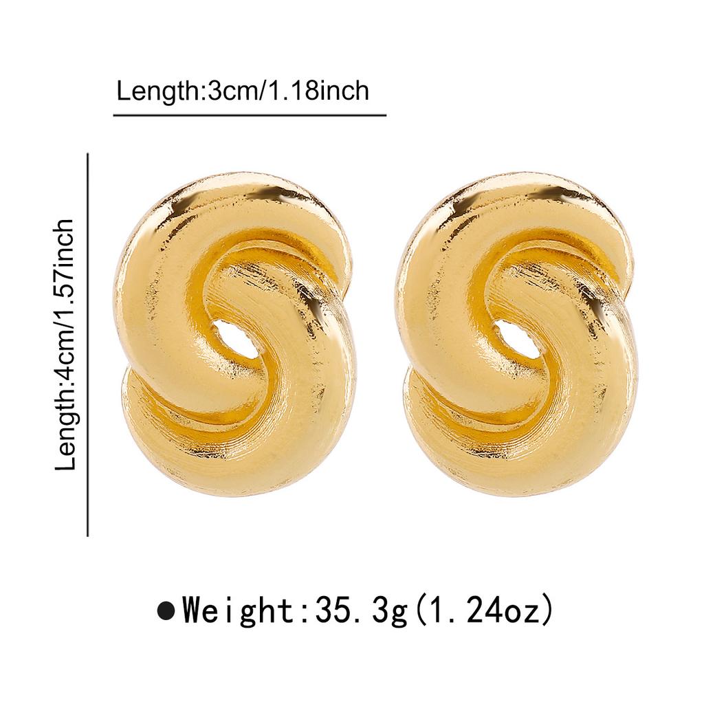 New European American Simple Spiral Stud Earrings Minority High Grade Twist Shape Earrings For Women Trendy Fashion Jewelry