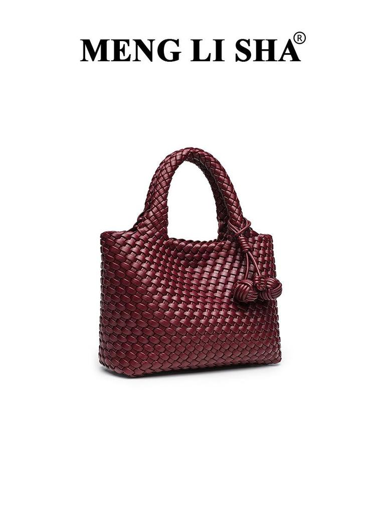 Borsa a Mano Intrecciata in Morbida Pelle di Nicchia Madre-Figlia per Donna - Borsa Tote alla Moda a Spalla Singola e Crossbody