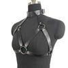 Leather Gag & Nipple Clamps Chain - Women's Erotic Restraint Clothing & Props