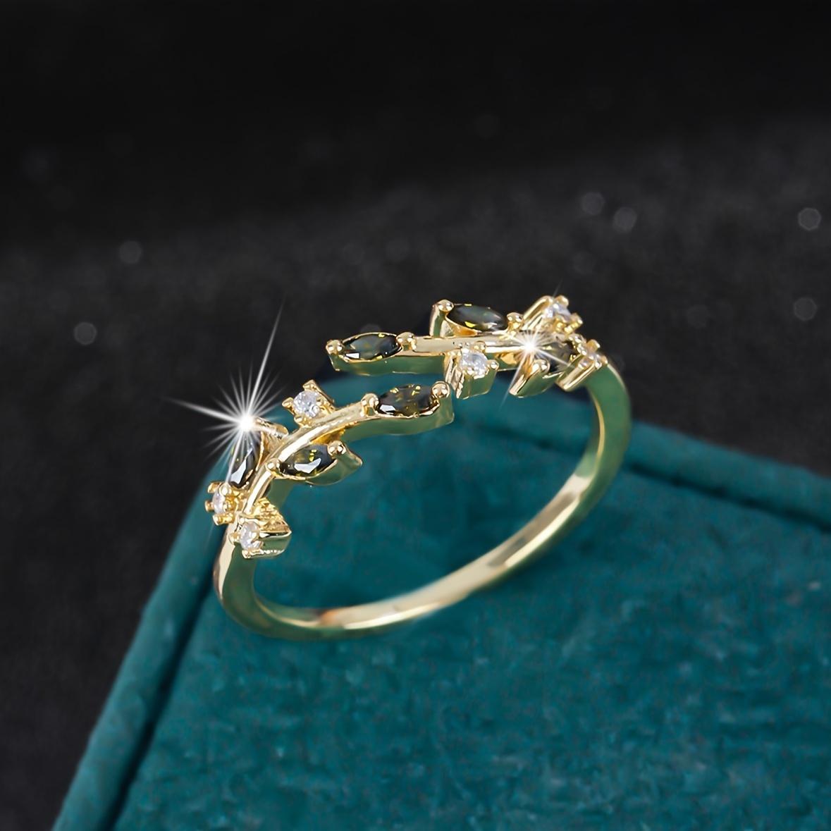 

Элегантное кольцо-манжета Urban Fashion с регулируемым дизайном в виде листа, 18-каратное позолоченное синтетическое цирконие, медь, на каждый день и в качестве подарка, на рождественские праздники One Size Fits All оливковое зеленый