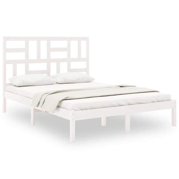 VidaXL Bed Frames White Solid Wood 120x190 Cm Small Double 3105921