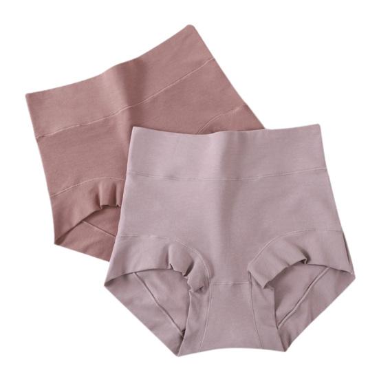 Damen Hohe Taille Baumwolle Unterwäsche Bauchkontrolle Einfarbig Stretch Atmungsaktiv Damen Damen Slips Unterhosen
