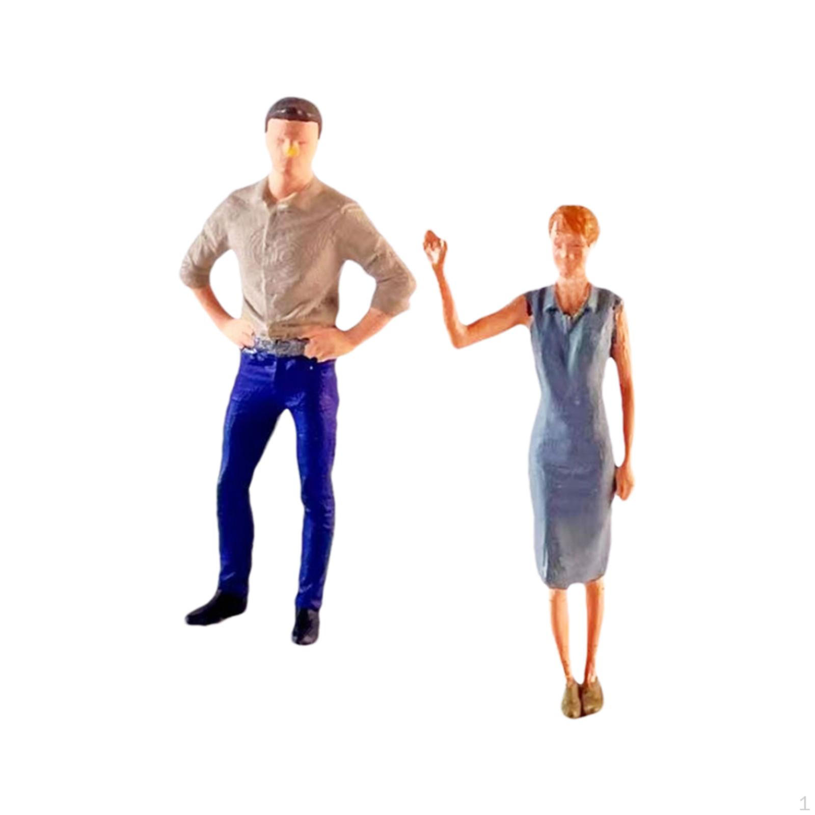 

2 шт. 1/64 Модель женской и мужской фигурки, парные фигурки из синтетической смолы, реквизит для съемок, хаки