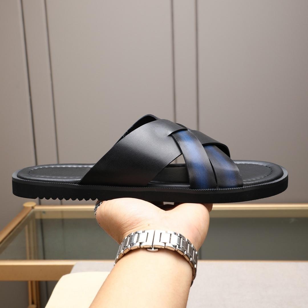 Handmade Fashion Sandals Luxury Brand Men`S