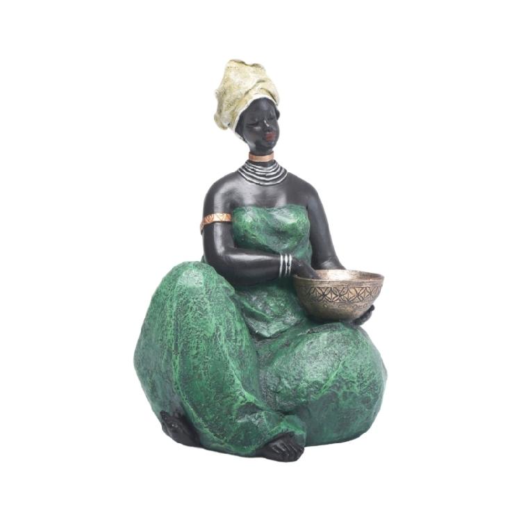 African Statue and Sculptures for Home Decorations African Lady Figurines Collectible Art Crafts Tabletop Centerpieces