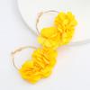 Pauli Manfi Fashion New Metal Fabric Flower Petal Drop Earrings Women 'S Sexy Elegant Casual Jewelry Accessories