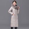 Middle-aged and Elderly Mothers Wear Knee-length Down Jackets for Women's Thickened Raccoon Fur Collars New Winter Coats